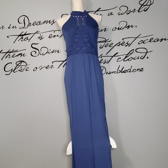 NWT Blue Halter Maxi Dress from Charming Charlie, M - Picture 1 of 6